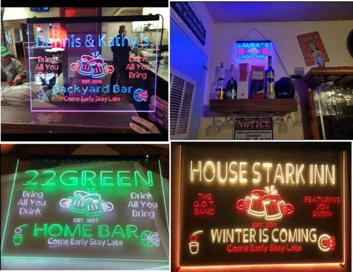 Miniatura 8 de ADVPRO Letrero de neón LED de doble color personalizado con tu nombre para bar casero de cerveza, año de establecimiento, blanco y morado, 16 x 12