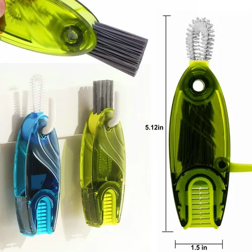 Miniatura 4 de Juego de cepillo limpiador de tapa de taza 4 en 1 Multifuncional Cepillo limpiador de botellas Cepillo pequeño para tapa de botella y taza Cepillo