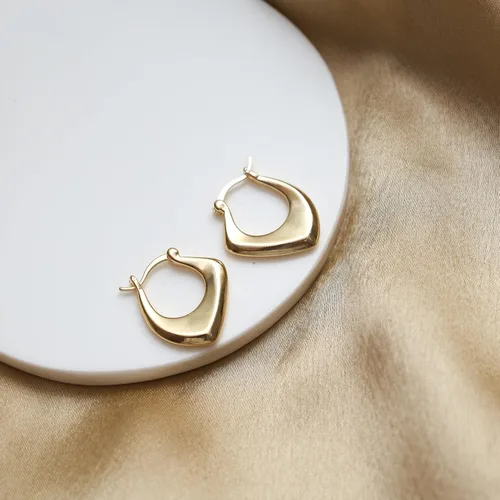 Miniatura 76 de Gempires - Aretes ligeros y gruesos, delicados y minimalistas, hipoalergénicos, chapados en oro, sin deslustre, diseño clásico, para uso diario