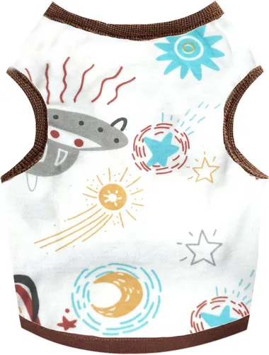 Camisa para perros pequeños, linda camiseta de algodón suave sin mangas para perros pequeños, gatos, chaleco de verano para perros y gatos, camiseta