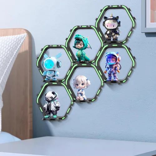 Miniatura 8 de 8 estantes elevadores para figuras Funko POP, estante que brilla en la oscuridad, soportes de exhibición de figuras coleccionables, configuraciones