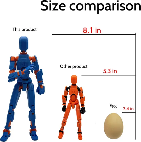 Miniatura 2 de Figura de Acción Dummy20 Impresa en 3D de Tamaño Corporal Ampliado de 8.1 pulgadas, Juguete Mecánico Móvil de Cuerpo Completo, Múltiples Accesorios