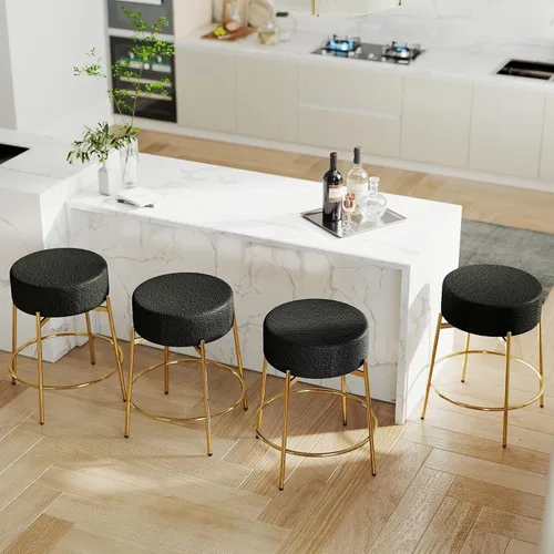 Miniatura 13 de SoarFlash - Juego de 2 taburetes de bar modernos giratorios, taburetes de barra de 24" Sherpa con asiento giratorio de altura de mostrador