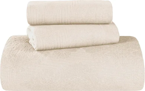Miniatura 16 de Superior Juego de colcha de algodón de 2 piezas, diseño de círculos celtas, decoración de cama para el hogar, 1 funda de almohada, manta