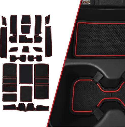 CupHolderHero Compatible con accesorios Honda CR-V 2017-2022 – Insertos de portavasos antipolvo antideslizantes personalizados de alta calidad, Rojo
