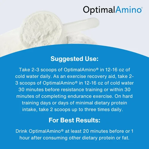 Miniatura 6 de OptimalAmino La mejor bebida de recuperación antes y después del entrenamiento, suplemento de aminoácidos esenciales de uso del 99%, certificado NSF