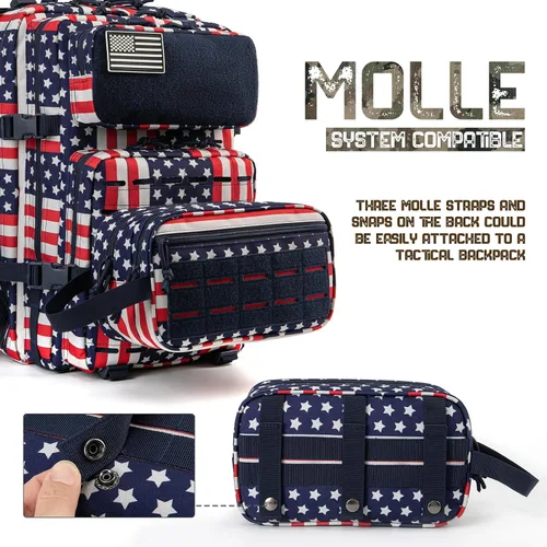 Miniatura 5 de QT&QY Neceser táctico para hombre, bolsa de higiene EDC herramienta militar Molle bolsas pequeñas Dopp Kit de afeitado para hombre Bolsas de ducha 1