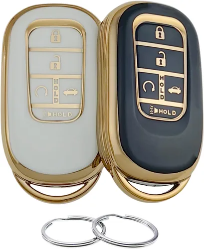 Miniatura 8 de REPROTECTING Funda para llavero de TPU compatible con Honda Accord Civic HR-V CR-V Pilot Sport SI EX EX-L Touring 2022-2026 (negro/negro)