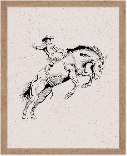Miniatura 84 de Poster Master Póster de Rodeo marrón – Estampado retro de vaquero sobre caballo – Arte de vaquero – Arte occidental – Arte del salvaje oeste