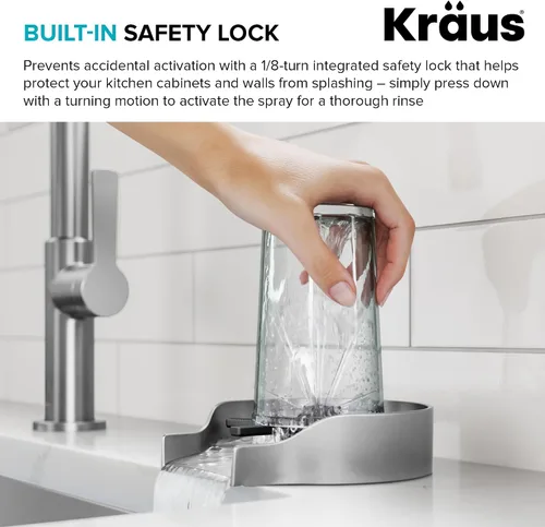 Miniatura 8 de KRAUS CleanMate - Enjuagadora de vidrio para fregadero de cocina en acabado de color de acero inoxidable sin manchas, KGR-500SFS