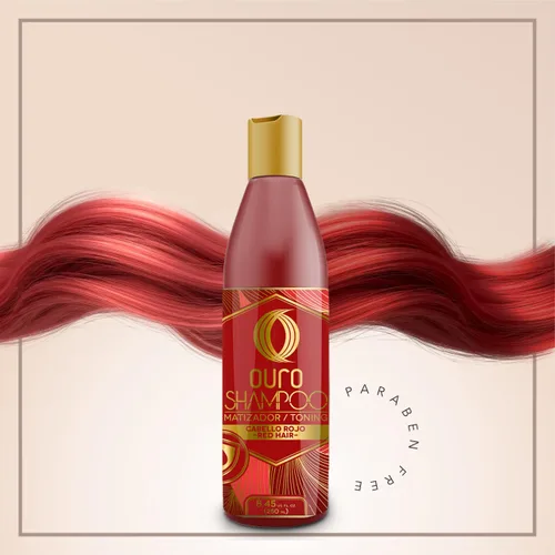Miniatura 2 de OURO Champú Tonificante Rojo Mantenimiento del Color Rojo 8.45 oz