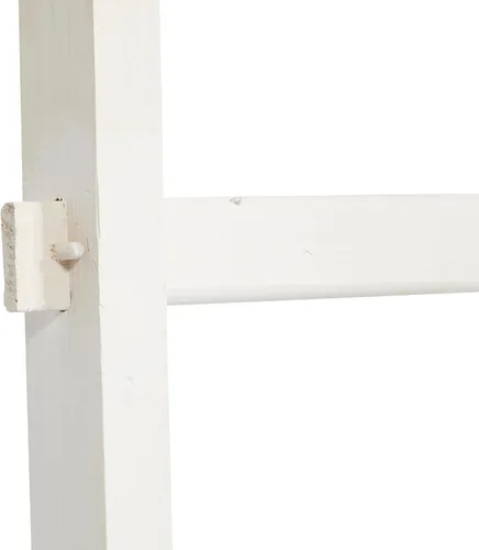 Miniatura 2 de Deco 79 Escalera de madera para 5 y 6 estantes con bases blancas, juego de 2 62 pulgadas, 73 pulgadas de alto, marrón