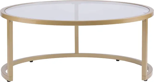 Miniatura 10 de SEI Furniture Evelyn Glam - Mesa auxiliar anidable (2 unidades), color dorado