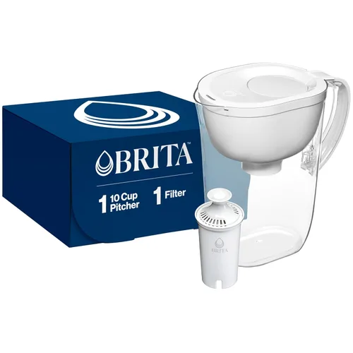 Miniatura 19 de Brita Jarra de filtro de agua de todo el día, blanco, grande, 10 taza, 1 cuenta
