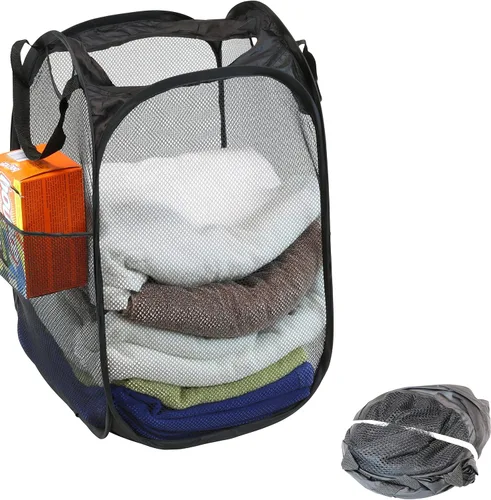 Miniatura 3 de Simple Houseware Mesh Pop-Up - Cesta de lavandería. Negro