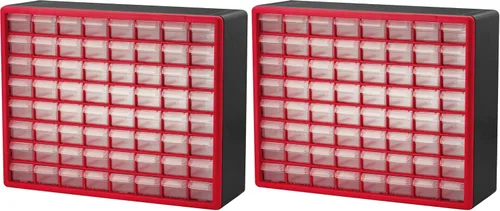 Miniatura 38 de Repisa para almacenamiento de piezas, de plástico, con 26 cajones Akro-Mils 10126REDBLK20, de 20 pulgadas x 10-1/4 pulgadas x 6-3/8 pulgadas, rojo