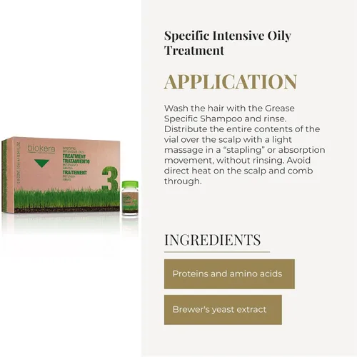 Miniatura 4 de SALERM - Tratamiento Capilar Graso - Tratamiento Intensivo de Grasa Biokera Natura - 6 x 0.3 fl oz - Loción Intensiva para Cabello Graso