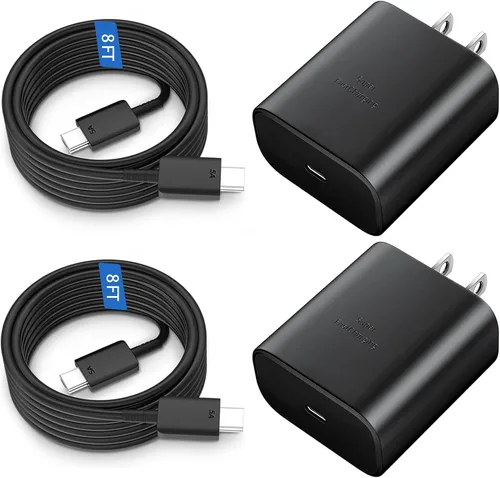Miniatura 14 de Cargador rápido USB C de 45 W, cargador súper rápido de 45 vatios tipo C con cable de carga rápida Android de 6.6 pies para Samsung Galaxy S26