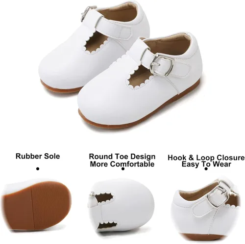 Miniatura 4 de Felix & Flora Zapatos de vestir planos Oxfords para niña pequeña, zapatos de princesa Mary Jane para fiesta escolar, zapatos de fiesta