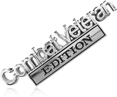 Miniatura 8 de Ziciner Emblema Edición Veterano de Combate, Insignia de Metal 3D Elevado para Guardabarros de Coche con Adhesivo Fuerte, Pegatina Universal