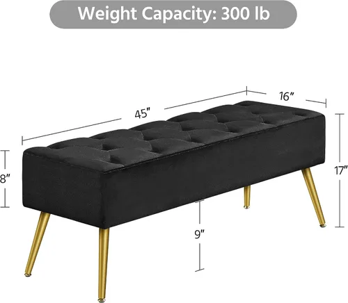 Miniatura 3 de Topeakmart Banco de comedor, banco de comedor con botones para cocina, banco de comedor tapizado, banco de comedor con base de metal dorado