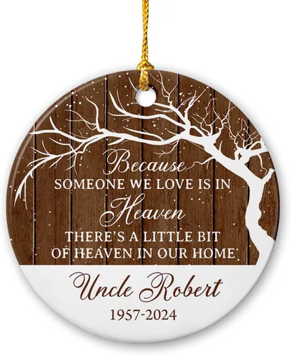 Miniatura 22 de Adorno de Navidad cardenal rojo conmemorativo personalizado, adorno de cerámica cardenal enviado del cielo, adorno de recuerdo para la pérdida de un