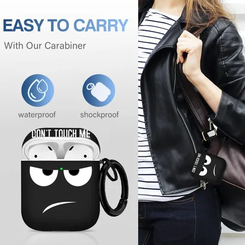 Miniatura 5 de Funda para Airpods, No Me Toques Funda para Airpods con Llavero/Cordón Funda Suave Bonita Resistente a Golpes para Mujeres y Hombres Compatible