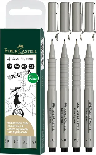 Miniatura 11 de Faber-Castell Ecco Pigment - Bolígrafo de punta de fibra, 0.016 in, color negro