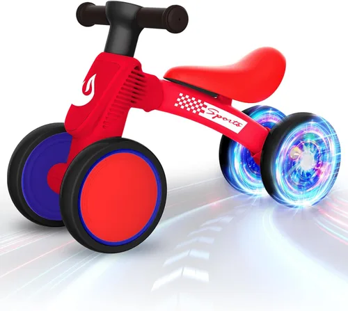 Miniatura 8 de Bicicleta de equilibrio para bebés con iluminación colorida de WETIFY para niños de 1 año, regalos para niños, bicicleta de equilibrio para niños