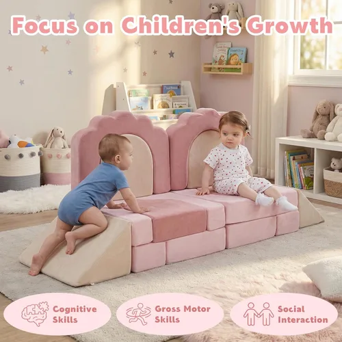 Miniatura 3 de Bloques de escalada de espuma de 13 piezas para niños pequeños, juego suave para niños pequeños de 1 a 3 años, juguetes de escalada de espuma