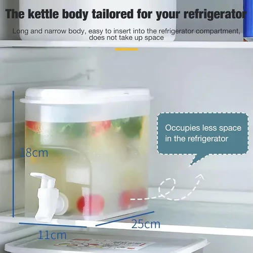 Miniatura 4 de 2 tetera fría con grifo en el refrigerador, dispensador de bebidas heladas, dispensador de bebidas con espita, leche, dispensador de limonada