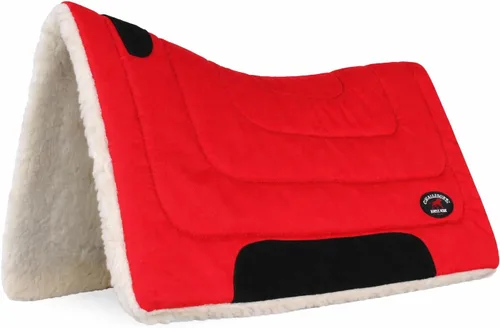Miniatura 10 de CHALLENGER Horse & Pony Saddle PAD Western Riding Trail Cordura Top Fur Bottom Full 39143 Azul Real