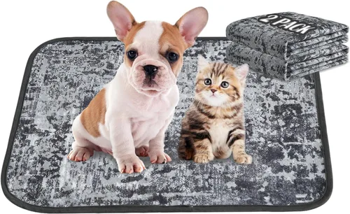 Qeils Almohadillas Lavables para Orina para Perros, Paquete de 2 Almohadillas Reutilizables para Cachorros de 18"x24" Superabsorbentes a Prueba de