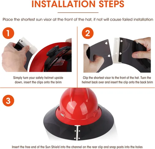 Miniatura 4 de Visera de casco duro de alta calidad compatible con MSA V-Gard de ala completa, accesorio para sombrero duro para hombres o mujeres que trabajan