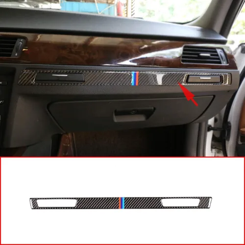 Tiras decorativas de fibra de carbono suave para tablero de instrumentos de coche, accesorios para BMW Serie 3 E90 E92 2005-2012 conducción a la