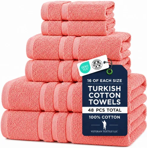 Miniatura 29 de Veteran Textile LLC - 6 piezas - Algodón turco - Juego de toallas de lujo para baño y cocina, 2 toallas de baño, 2 toallas de mano y 2 paños de baño