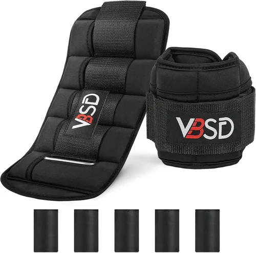 VBSD Pesas de tobillo ajustables para hombres y mujeres, 2, 4, 6, 8, 10 libras, 1 par de correas de peso para piernas, juego de pesas de tobillo con