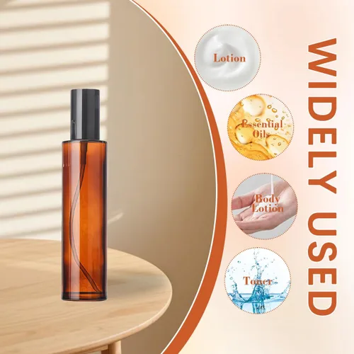 Miniatura 2 de 3 botellas de bomba de vidrio ámbar de 2.0 fl oz y 2 onzas – crema de viaje, loción, mini dispensador de jabón, botella cosmética, recipiente