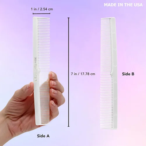 Miniatura 2 de Allegro Combs Peines de corte para peluqueros 420, peine para barba, bigote, para hombres, mujeres, niños pequeños, trenzados, separación del Blanco