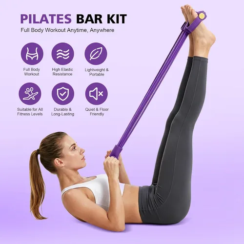 Miniatura 3 de Banda de resistencia de pedal multifuncional con asa, tubos de 6/8/10 para todos los pesos, estiramiento resistente mejorado para entrenamientos