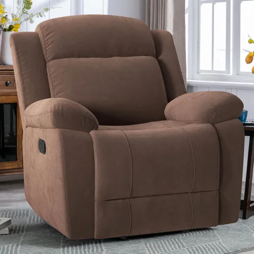 HAOMARKETS Silla reclinable balancín para adultos, silla reclinable manual con respaldo y apoyabrazos acolchados, sofá reclinable balancín tapizado