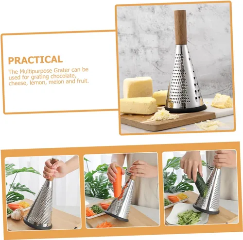 Miniatura 3 de Rallador manual de queso y verduras de acero inoxidable con mango ergonómico para rallar queso, frutas y verduras, herramienta de cocina del hogar