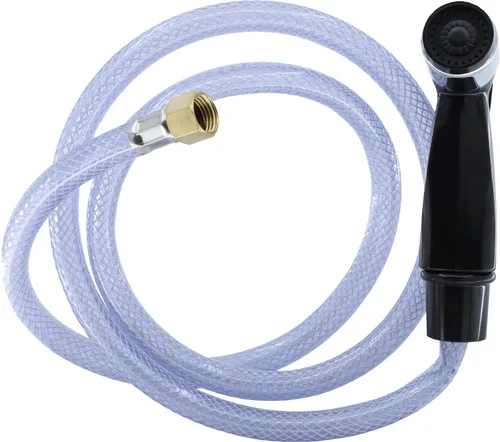 Danco, Negro, Conjunto de Manguera y Cabezal de Rociador de Grifo de Cocina de Vinilo con Acción de Gatillo [Kit de Instalación Completo], 1-Juego