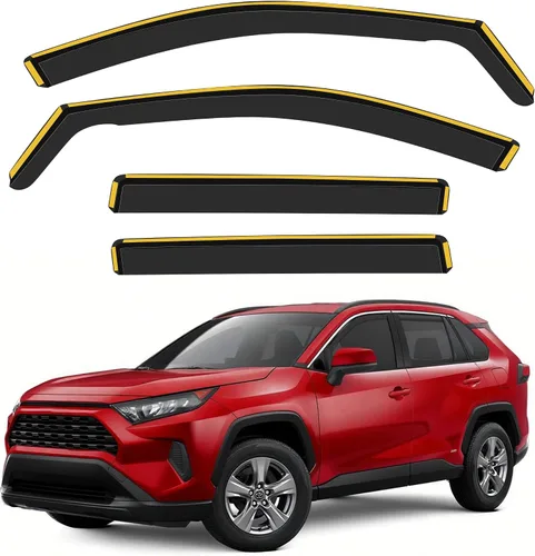 Miniatura 11 de Deflectores de lluvia inastillables en canal para Toyota RAV4 2013-2018, deflectores de ventana con clip, viseras de ventilación, protectores