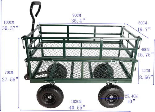 Miniatura 4 de Con un remolque de cuatro ruedas con un lado desmontable de doble cubierta, el coche de red multifuncional de acero resistente se puede utilizar