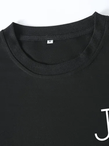 Miniatura 5 de GORGLITTER Conjunto de 2 piezas para hombre, sudadera de manga larga con cuello redondo y cordón en la cintura