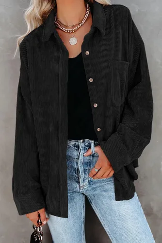 Miniatura 5 de Magritta Camisas de manga larga con cuello en V y botones para mujer, blusas de gran tamaño con bolsillos