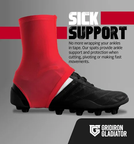 Miniatura 5 de Gridiron Gladiator - Fundas de tacos, calcetines para tacos de fútbol americano, polainas para tacos de fútbol, béisbol y sóftbol Rojo
