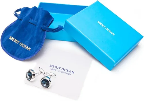 Miniatura 6 de Gemelos para hombre, estilo elegante, con caja de regalo