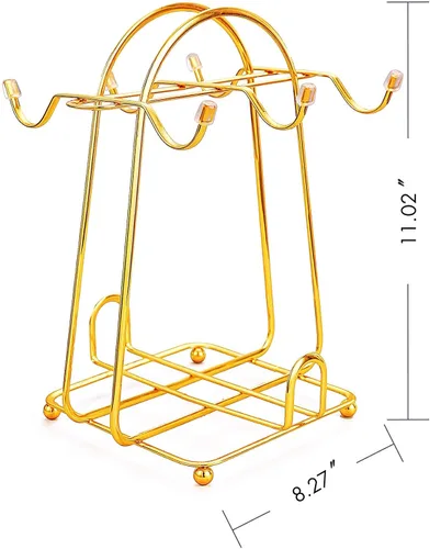 Miniatura 2 de CHENP.HMC Soporte para tazas de mostrador con 6 ganchos, árbol de tazas de café de metal para mesa de cocina